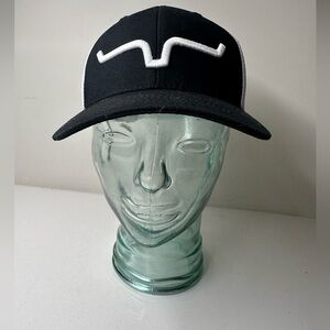 Kimes Ranch Hat Cap Snap Back Black White Trucker Mesh Embroidered Western Mens